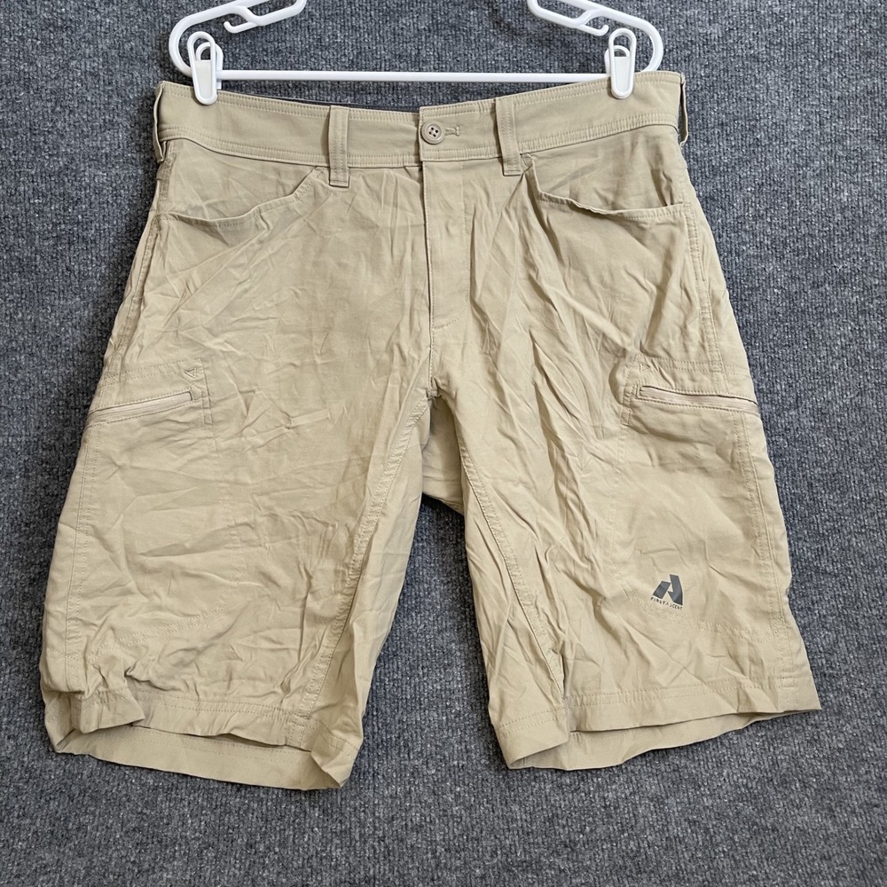 Eddie Bauer First Ascent Guide Pro Shorts Mens 36 Khaki Nylon Stretch Hiking